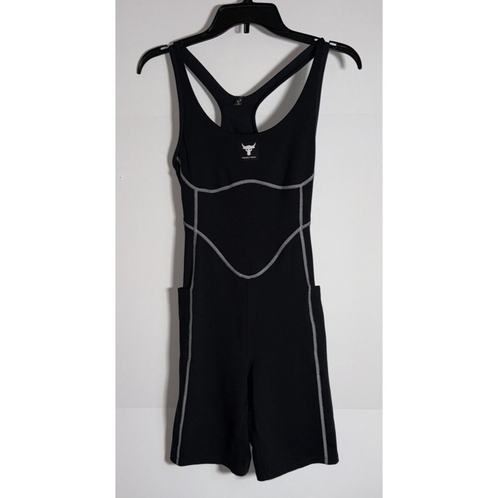 Under Armour Project Rock Black Training Bodysuit/ Romper Size Small EUC